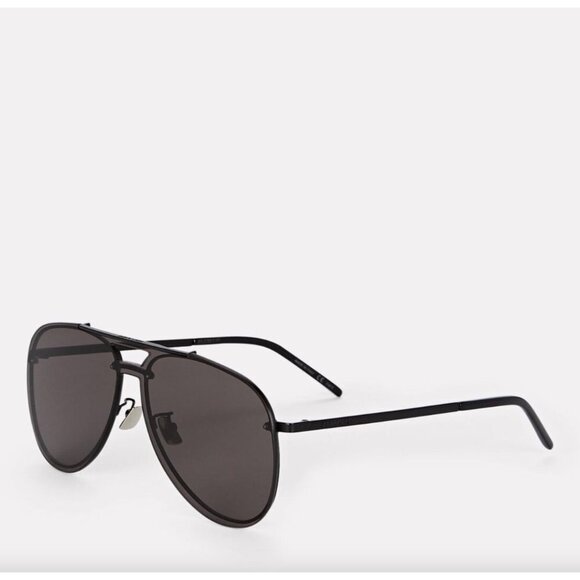 NWT Yves Saint Laurent CLASSIC11-MASK-003 Black Aviator 99mm Sunglasses